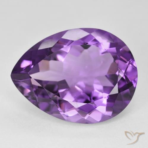 Améthyste Violet violacé naturelle En forme de poire, 18.10 ct, VVS