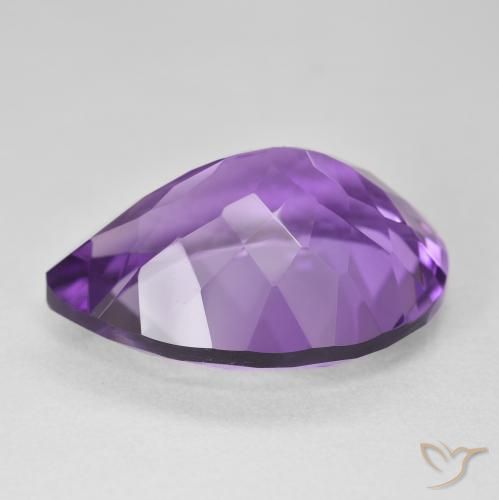 Améthyste Violet violacé naturelle En forme de poire, 18.10 ct, VVS