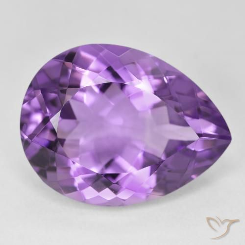 Améthyste Violet violacé naturelle En forme de poire, 18.39 ct, VVS