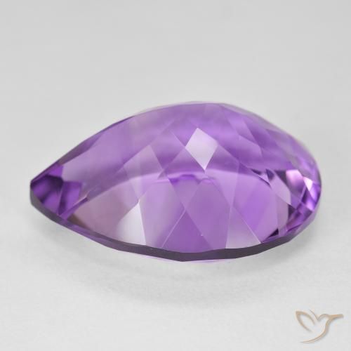 Améthyste Violet violacé naturelle En forme de poire, 18.39 ct, VVS