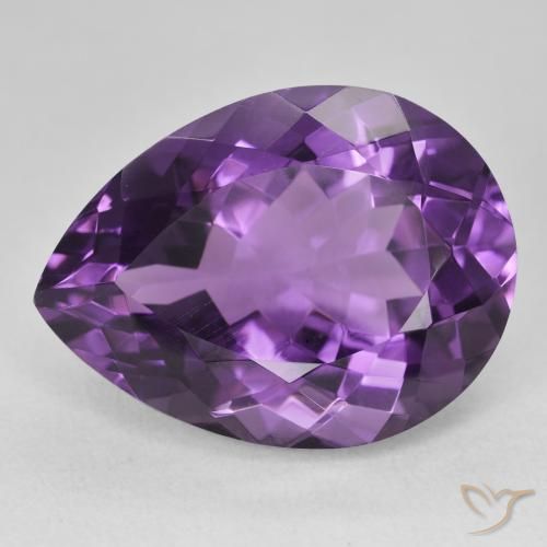 18.85ct Naturel Violet moyen Améthyste, En forme de poire, VVS