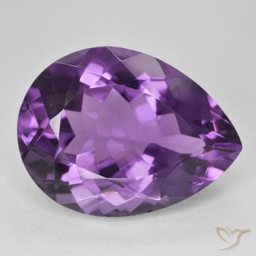 Améthyste Violet moyen naturelle En forme de poire, 18.85 ct, VVS