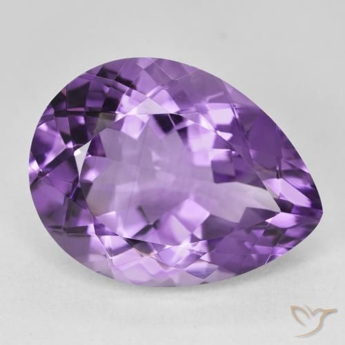 Améthyste Violet intense naturelle En forme de poire, 19.11 ct, VVS