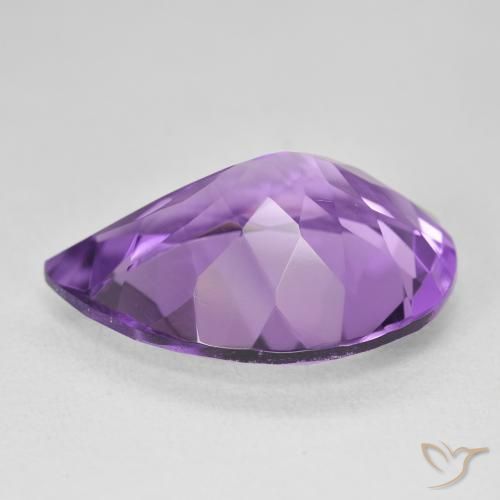 Améthyste Violet moyen naturelle En forme de poire, 15.70 ct, VVS
