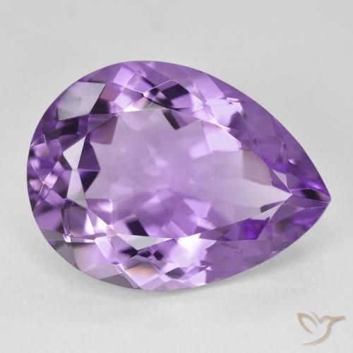 Améthyste Violet moyen naturelle En forme de poire, 17.78 ct, VVS