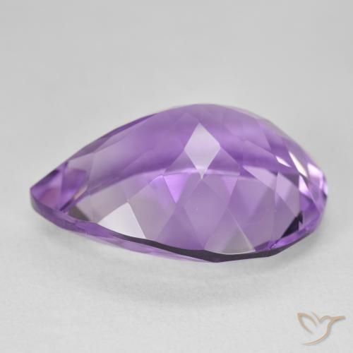 Améthyste Violet moyen naturelle En forme de poire, 17.78 ct, VVS