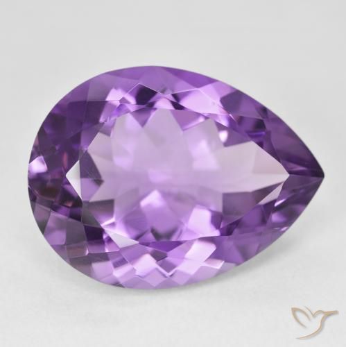 Améthyste Violet intense naturelle En forme de poire, 17.90 ct, VVS