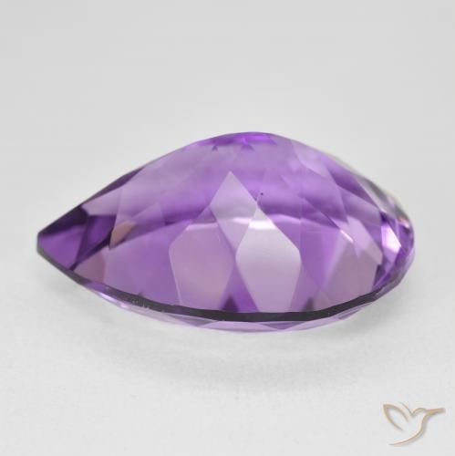 Améthyste Violet intense naturelle En forme de poire, 17.90 ct, VVS