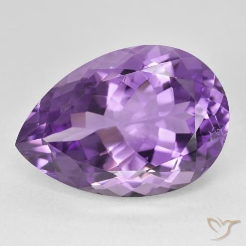 22.03ct Naturel Violet vif Améthyste, En forme de poire, VVS