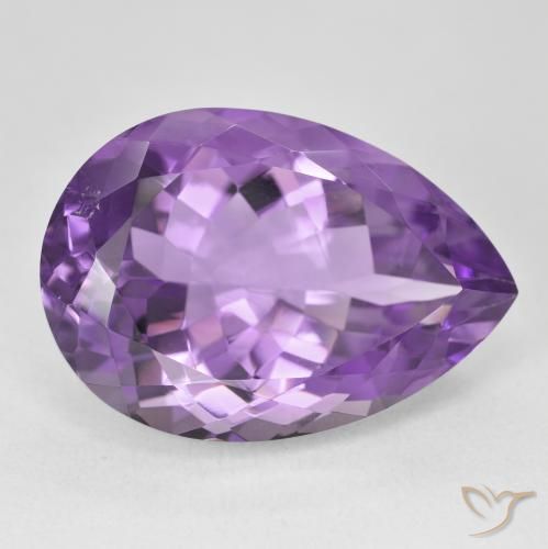 Améthyste Violet vif naturelle En forme de poire, 22.03 ct, VVS