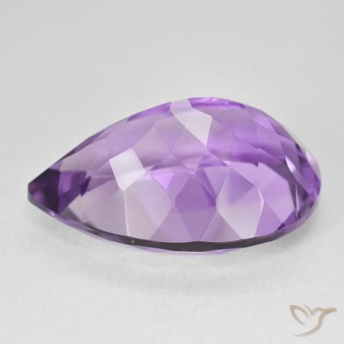 Améthyste Violet vif naturelle En forme de poire, 22.03 ct, VVS