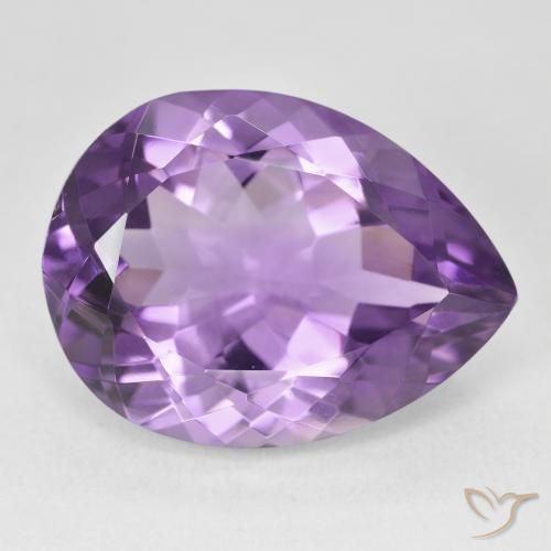 Améthyste Violet vif naturelle En forme de poire, 18.19 ct, VVS-VS