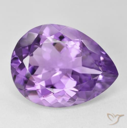 Améthyste Violet intense naturelle En forme de poire, 17.62 ct, VVS