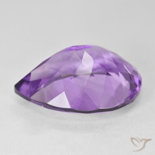 Améthyste Violet intense naturelle En forme de poire, 17.62 ct, VVS
