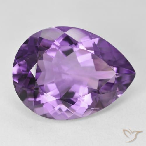 Améthyste Violet moyen naturelle En forme de poire, 18.52 ct, VVS