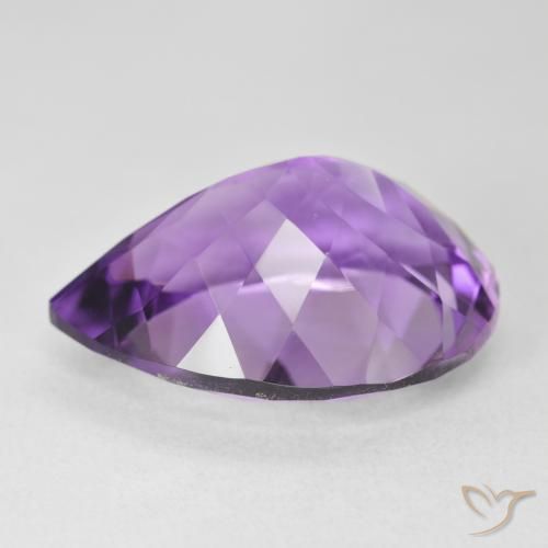 Améthyste Violet moyen naturelle En forme de poire, 18.52 ct, VVS