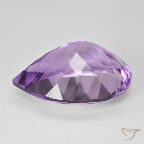 Améthyste Violet violacé naturelle En forme de poire, 17.75 ct, VVS
