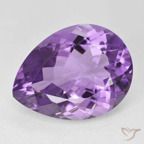 17.84ct Naturel Violet intense Améthyste, En forme de poire, VVS