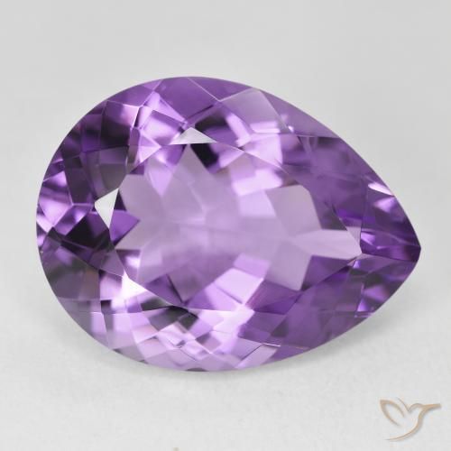 Améthyste Violet intense naturelle En forme de poire, 17.84 ct, VVS