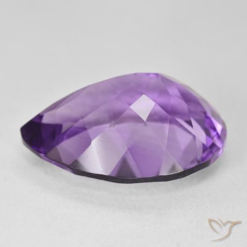 Améthyste Violet intense naturelle En forme de poire, 17.84 ct, VVS