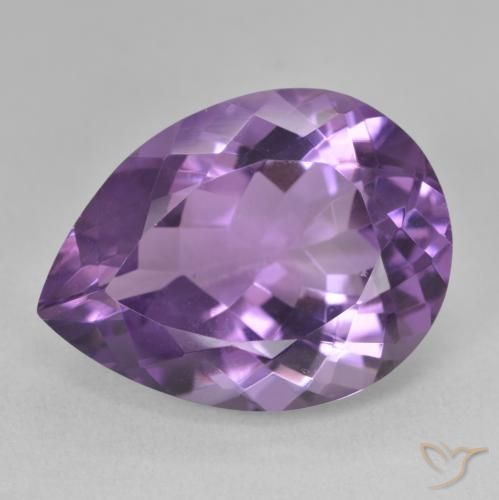 Améthyste Violet moyen naturelle En forme de poire, 18.06 ct, VVS-VS