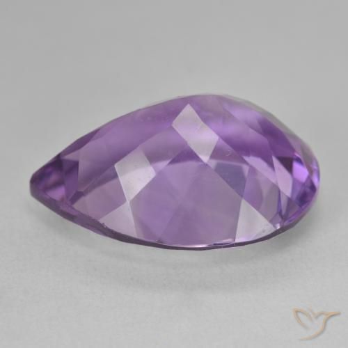 Améthyste Violet moyen naturelle En forme de poire, 18.06 ct, VVS-VS