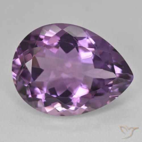 Améthyste Violet moyen naturelle En forme de poire, 18.08 ct, VVS