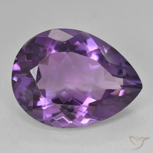 18.36ct Naturel Medium Light-Violet Améthyste, En forme de poire, VVS