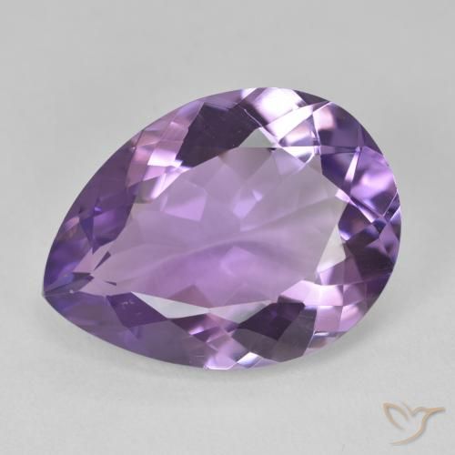 Améthyste Violet moyen naturelle En forme de poire, 15.16 ct, VVS-VS