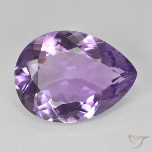 Améthyste Violet moyen naturelle En forme de poire, 15.16 ct, VVS-VS