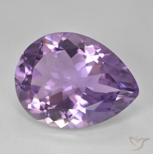 Améthyste Violet violacé naturelle En forme de poire, 17.69 ct, VVS-VS
