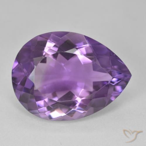 Améthyste Rose violet moyen naturelle En forme de poire, 16.79 ct, VVS-VS
