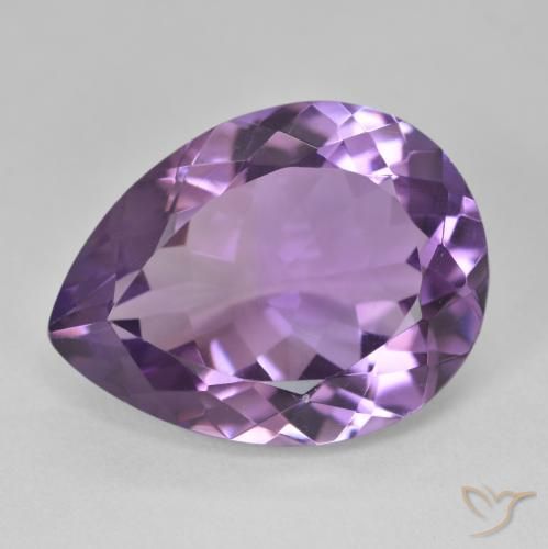 16.99ct Naturel Medium Light Purplish-Violet Améthyste, En forme de poire, VVS-VS