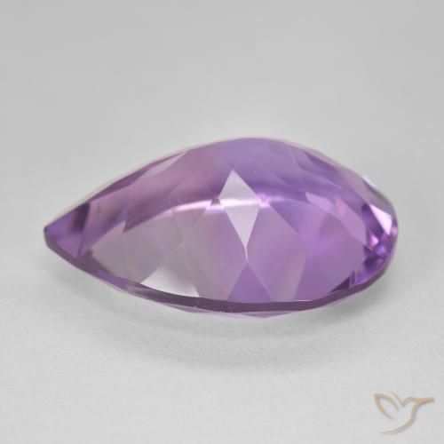 Améthyste Medium Light Purplish-Violet naturelle En forme de poire, 16.99 ct, VVS-VS
