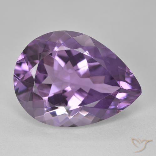 Améthyste Violet moyen naturelle En forme de poire, 16.68 ct, VVS-VS