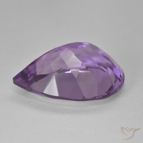 Améthyste Violet moyen naturelle En forme de poire, 16.68 ct, VVS-VS