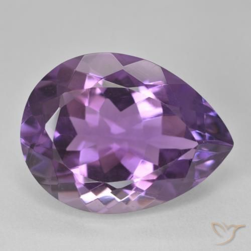 Améthyste Rose violet moyen naturelle En forme de poire, 18.51 ct, VVS-VS