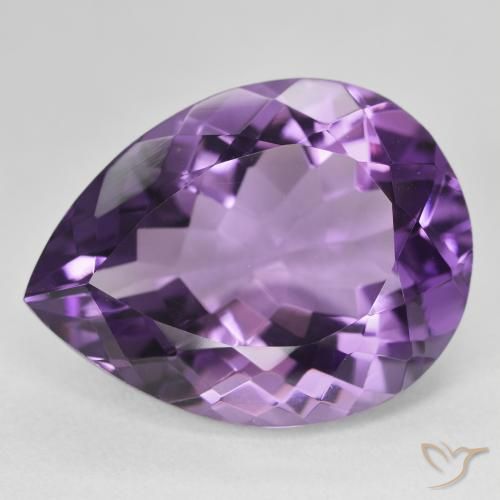 18.07ct Naturel Medium Light Purplish-Violet Améthyste, En forme de poire, VVS