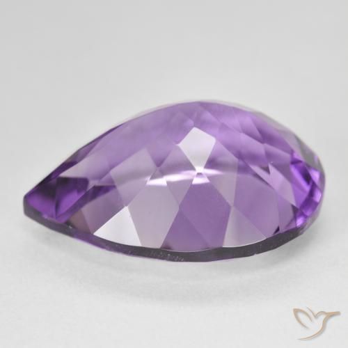 Améthyste Medium Light Purplish-Violet naturelle En forme de poire, 18.07 ct, VVS
