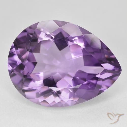 Améthyste Medium Light Purplish-Violet naturelle En forme de poire, 18.17 ct, VVS