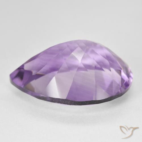 Améthyste Medium Light Purplish-Violet naturelle En forme de poire, 18.17 ct, VVS