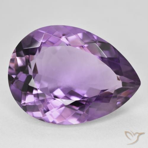 Améthyste Medium Light Purplish-Violet naturelle En forme de poire, 17.29 ct, VVS