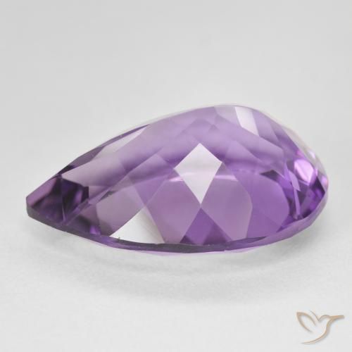 Améthyste Medium Light Purplish-Violet naturelle En forme de poire, 17.29 ct, VVS
