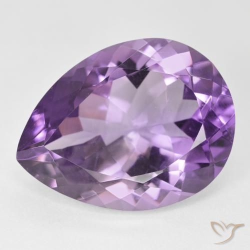 Améthyste Rose violet moyen naturelle En forme de poire, 17.65 ct, VVS