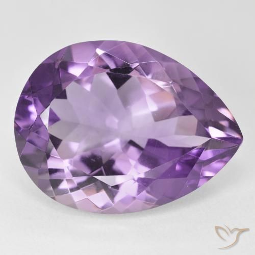 Améthyste Rose violet moyen naturelle En forme de poire, 17.65 ct, VVS