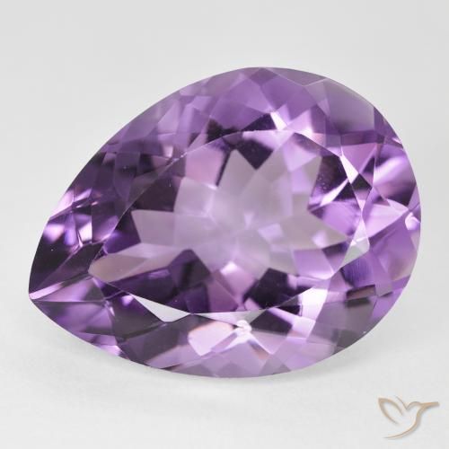 17.59ct Naturel Rose violet moyen Améthyste, En forme de poire, VVS