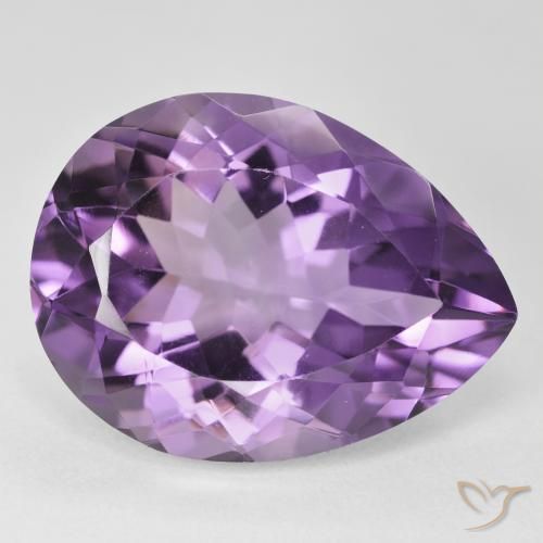 Améthyste Rose violet moyen naturelle En forme de poire, 17.59 ct, VVS