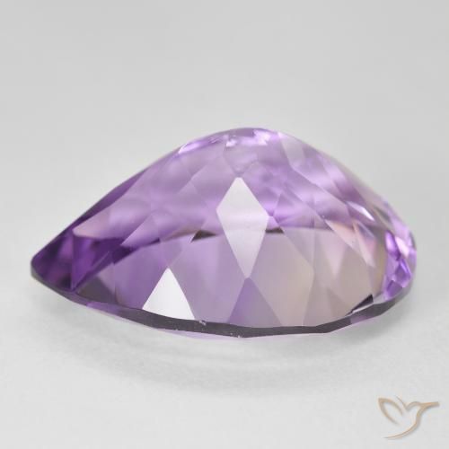 Améthyste Rose violet moyen naturelle En forme de poire, 17.59 ct, VVS