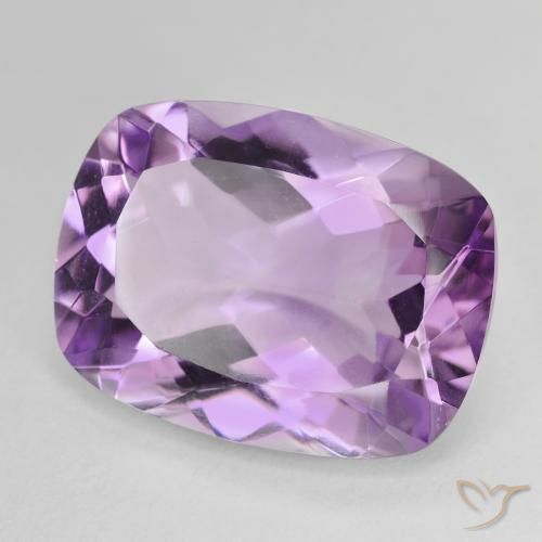 Améthyste Medium Light Purplish-Violet naturelle Coussin, 15.85 ct, VVS