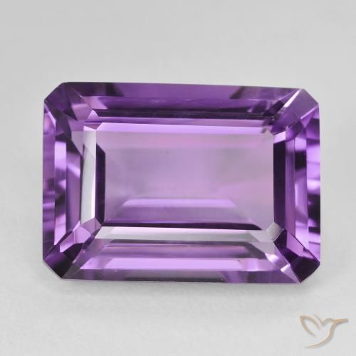 15.55ct Naturel Violet violacé Améthyste, Taille émeraude, VVS-VS